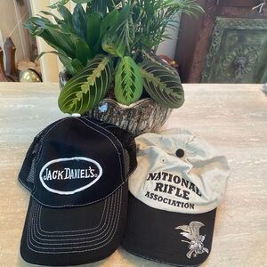 Lot of 2 hats JACK DANIEL AND RIFLE ASSOCIATION FATHERS DAY SPECIAL